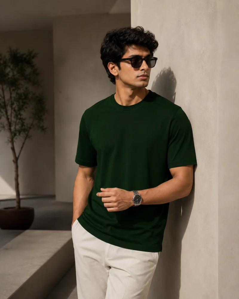 dark-green-regular-fit-t-shirt