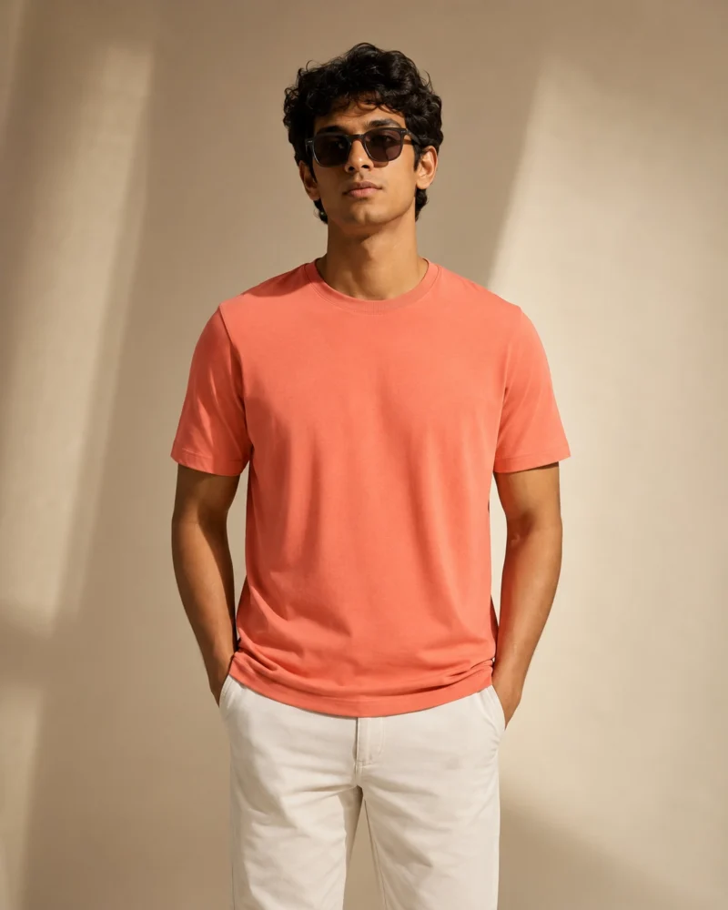 peach-regular-fit-t-shirt