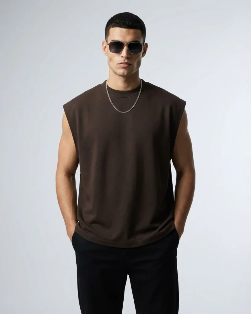 oversized-french-terry-brown-tank-top