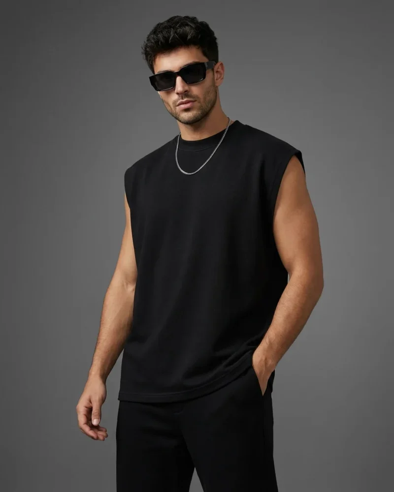 oversized-french-terry-black-tank-top