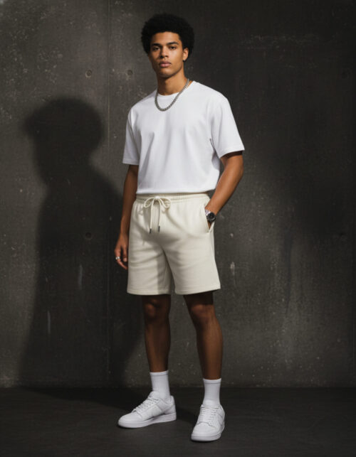 Off-White Solid Shorts