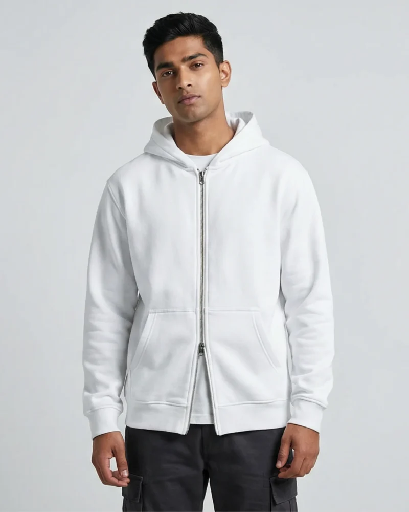 white-double-zipper-hoodie