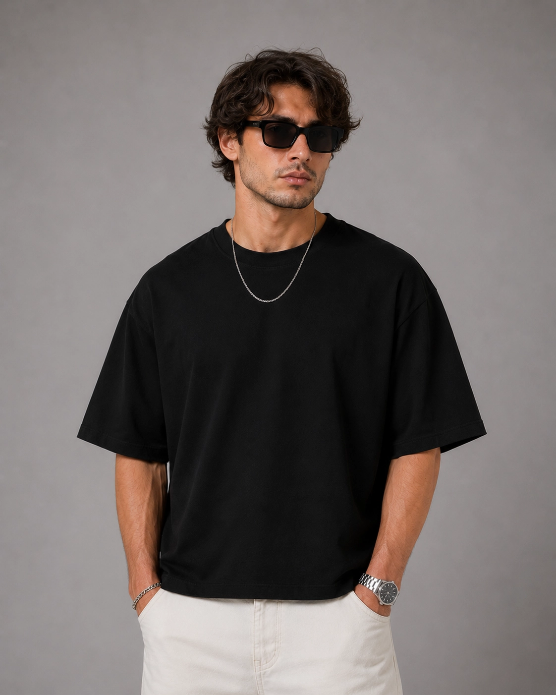Black Boxy Tee