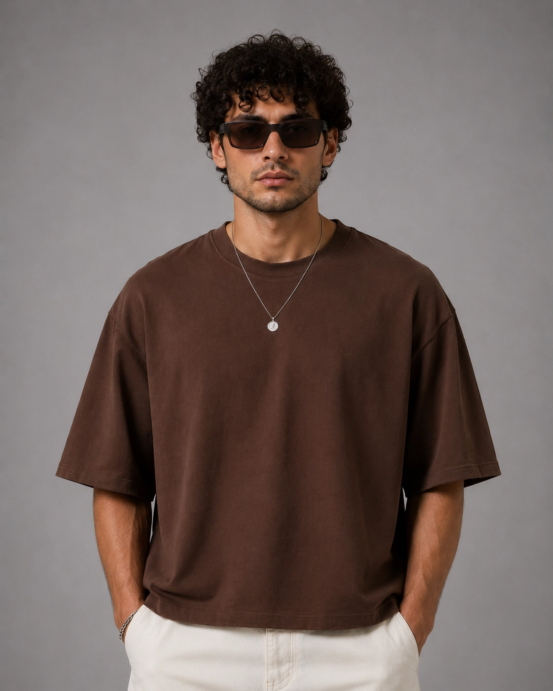 Puce Brown Boxy Tee