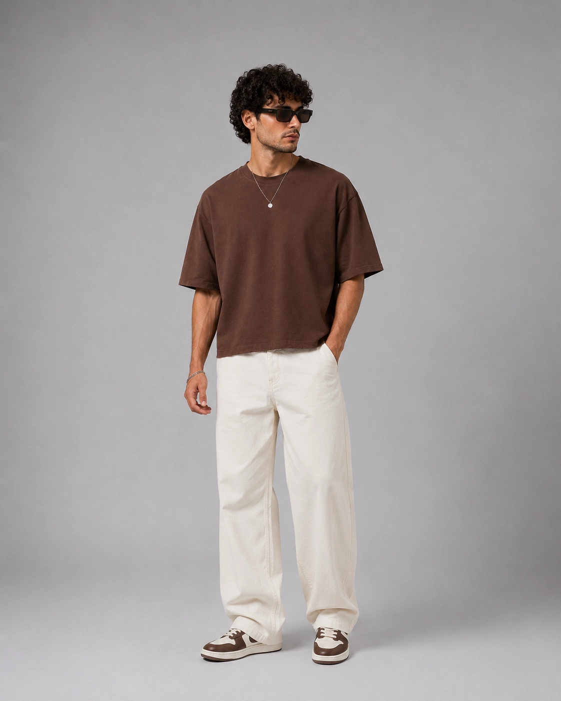 Puce Brown Boxy Tee - Image 3