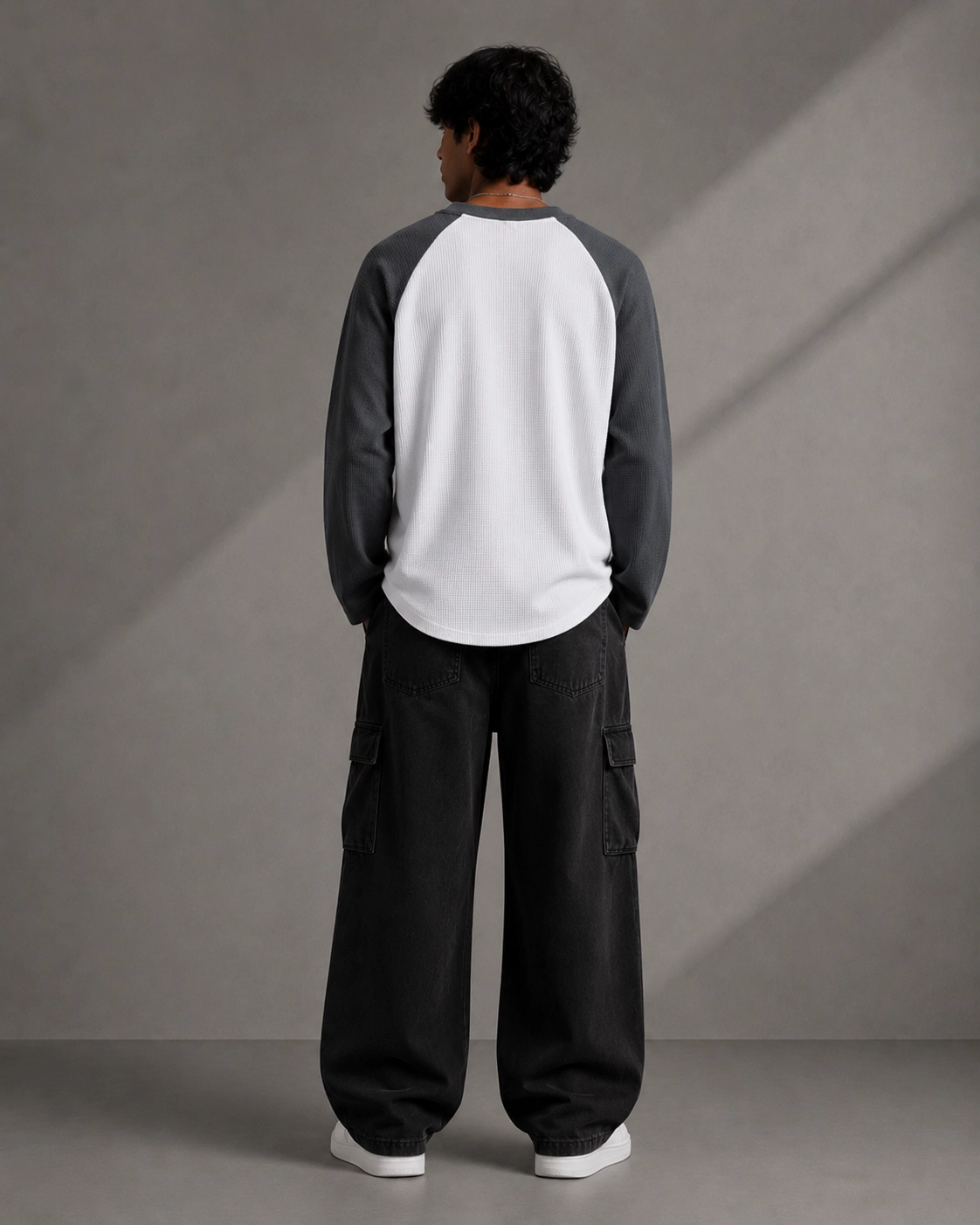 Raglan Waffle Knit: Gray - Image 3