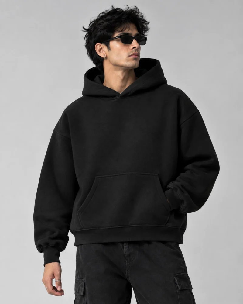 Black Boxy Hoodie