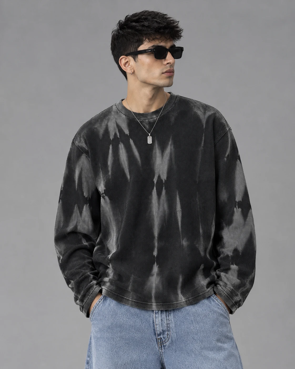 VOIDSHIFT Waffle Knit Full Sleeve Tshirt