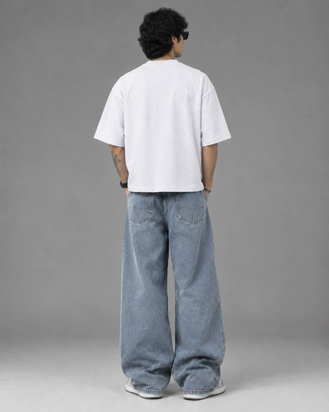 White Slub Boxy Fit Tshirt - Image 3
