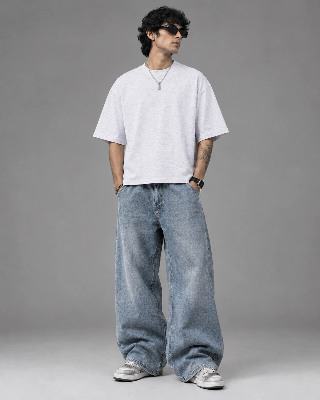 White Slub Boxy Fit Tshirt - Image 2